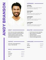 Gray & Purple Resume Template