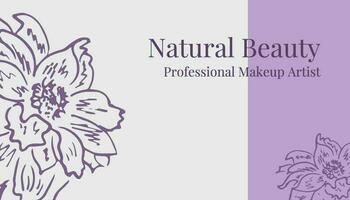 Purple Floral Professional Makeup Artist Business Card template