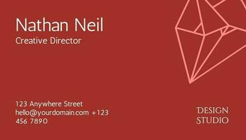 Red Minimalist Design Studio Business Card template