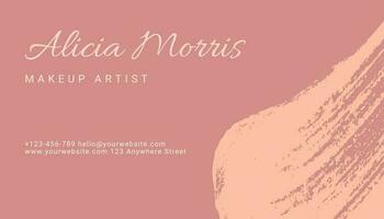 Beige Minimalist Makeup Artist Business Card template