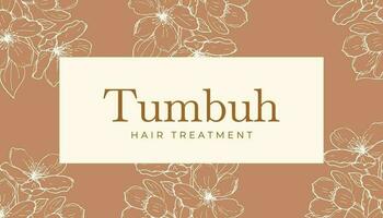 Brown Floral Hair Treatment Business Card template