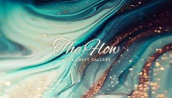 Green Abstract Art and Craft Gallery Business Card template