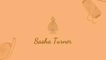 Orange Vintage Wedding Dress Tailor Business Card template