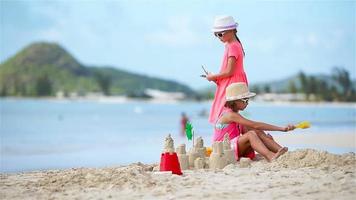 niñas adorables durante las vacaciones de verano en la playa video