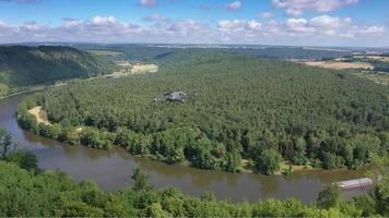 Drone video of drone flying over Main loop of Urphar during daytime