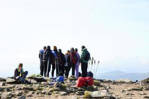 CARPATHIAN MOUNTAINS, UKRAINE - OCTOBER 8, 2022 Mount Hoverla. Carpathians in Ukraine in autumn photo