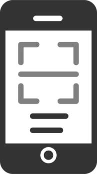 escaneo de icono de vector de código qr