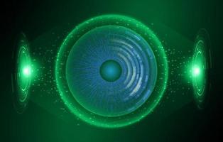 Modern Holographic Eye on Technology Background vector