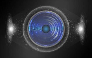 Modern Holographic Eye on Technology Background vector