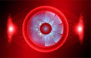 Modern Holographic Eye on Technology Background vector