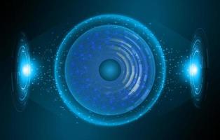 Modern Holographic Eye on Technology Background vector