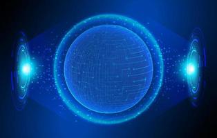 Modern Holographic Globe on Technology Background vector