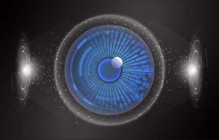 Modern Holographic Eye on Technology Background vector