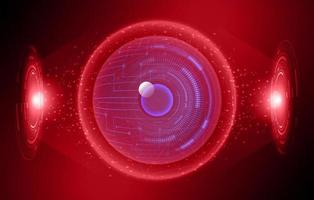Modern Holographic Eye on Technology Background vector
