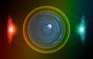 Modern Holographic Eye on Technology Background vector