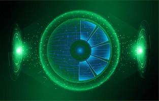 Modern Holographic Eye on Technology Background vector