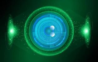 Modern Holographic Eye on Technology Background vector