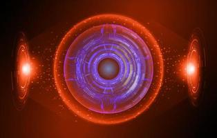 Modern Holographic Eye on Technology Background vector