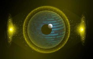 Modern Holographic Eye on Technology Background vector