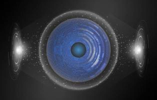 Modern Holographic Eye on Technology Background vector