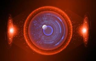 Modern Holographic Eye on Technology Background vector