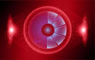 Modern Holographic Eye on Technology Background vector