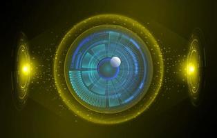 Modern Holographic Eye on Technology Background vector