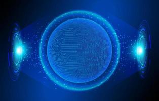 Modern Holographic Globe on Technology Background vector