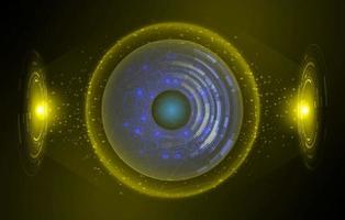 Modern Holographic Eye on Technology Background vector