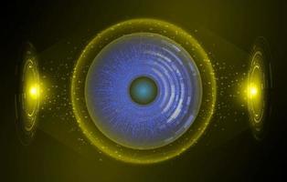 Modern Holographic Eye on Technology Background vector