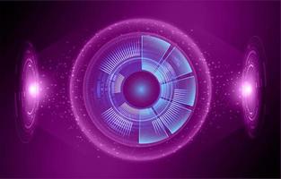 Modern Holographic Eye on Technology Background vector