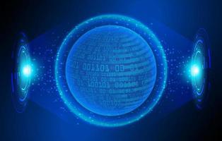 Modern Holographic Globe on Technology Background vector