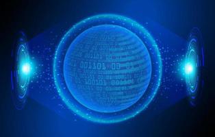 Modern Holographic Globe on Technology Background vector