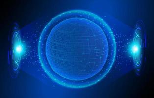 Modern Holographic Globe on Technology Background vector