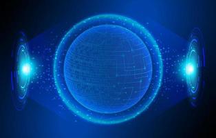 Modern Holographic Globe on Technology Background vector