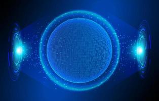 Modern Holographic Globe on Technology Background vector