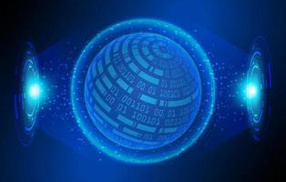 Modern Holographic Globe on Technology Background vector