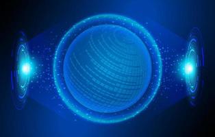 Modern Holographic Globe on Technology Background vector