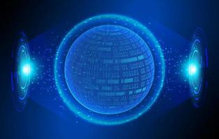 Modern Holographic Globe on Technology Background vector