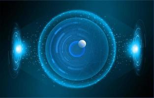 Modern Holographic Eye on Technology Background vector