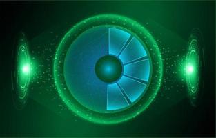 Modern Holographic Eye on Technology Background vector