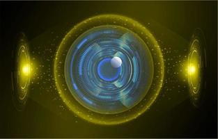 Modern Holographic Eye on Technology Background vector