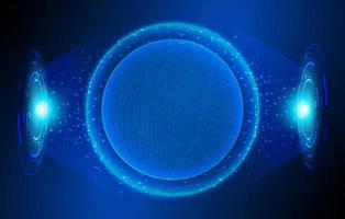 Modern Holographic Globe on Technology Background vector