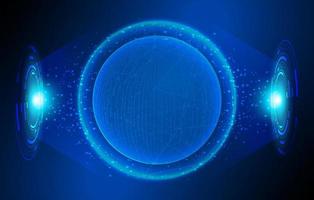 Modern Holographic Globe on Technology Background vector