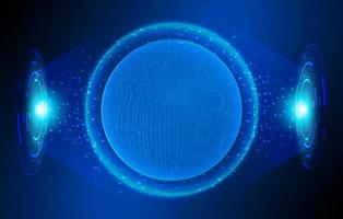 Modern Holographic Globe on Technology Background vector