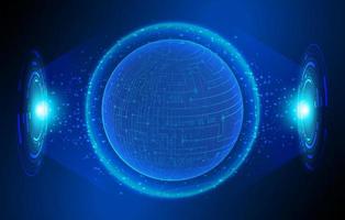 Modern Holographic Globe on Technology Background vector