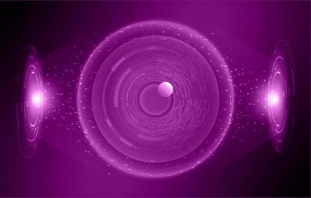 Modern Holographic Eye on Technology Background