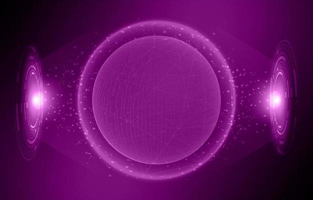 Modern Holographic Globe on Technology Background