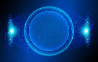 Modern Holographic Globe on Technology Background vector