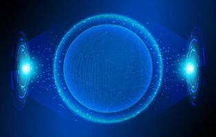 Modern Holographic Globe on Technology Background vector
